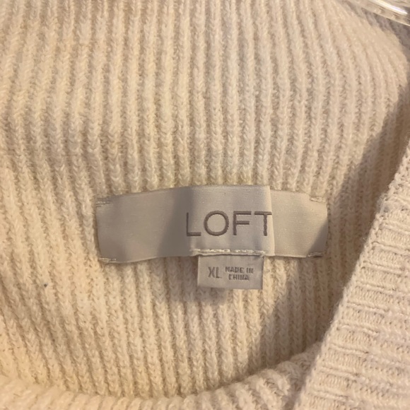 NWOT! Loft Ballon Sleeve Stripe Sweater - Picture 2 of 3